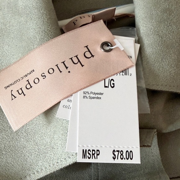 Philosophy Pale Green Faux Suede Jacket, Darling, Classic Sz L NWT - Picture 8 of 8